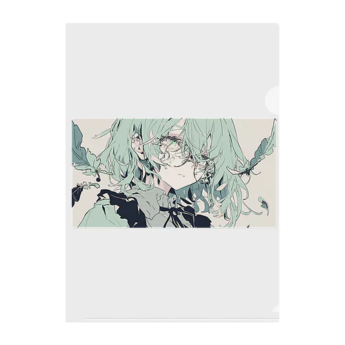 緑の羽 Clear File Folder