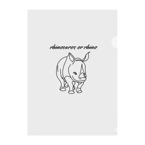 rhinoceros or rhino クリアファイル