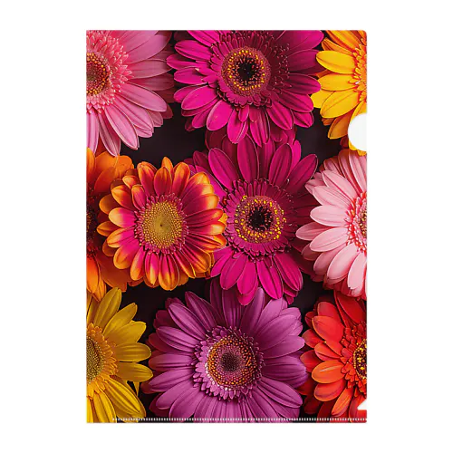 色鮮やかな綺麗な花 クリアファイル