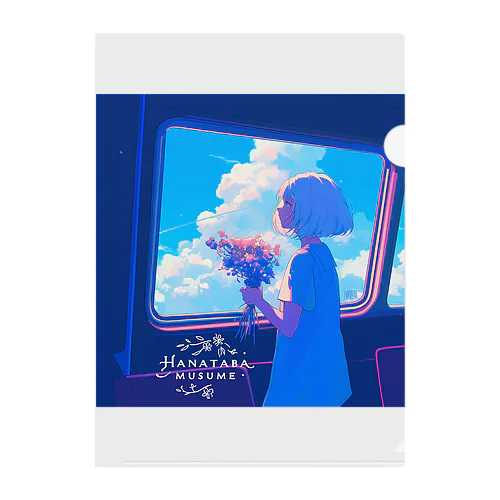 A Girl and Flowers on the Journey クリアファイル