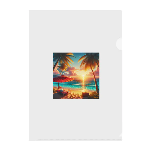 At the beach Clear File Folder