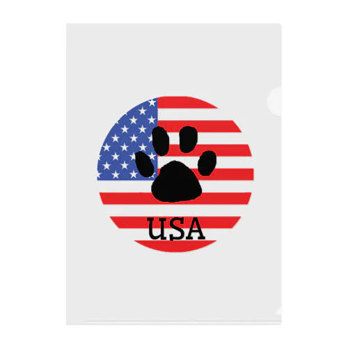 USA/Dog paw Clear File Folder