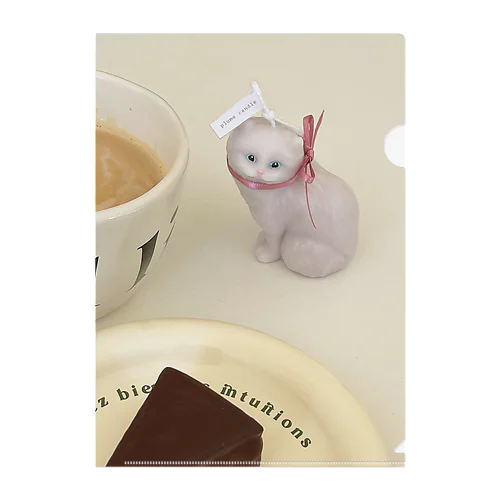 french cat Clear File Folder