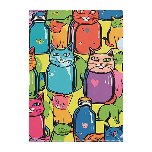 ポップな猫 Clear File Folder