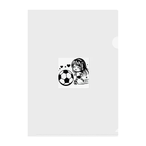 女の子サッカー Clear File Folder