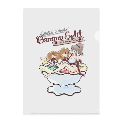 Banana Split Girl Clear File Folder