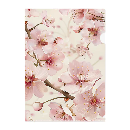 淡いピンクの桜の花4 Clear File Folder