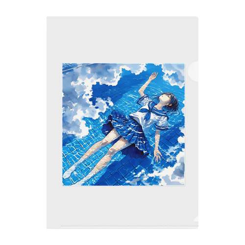 青とプール Clear File Folder