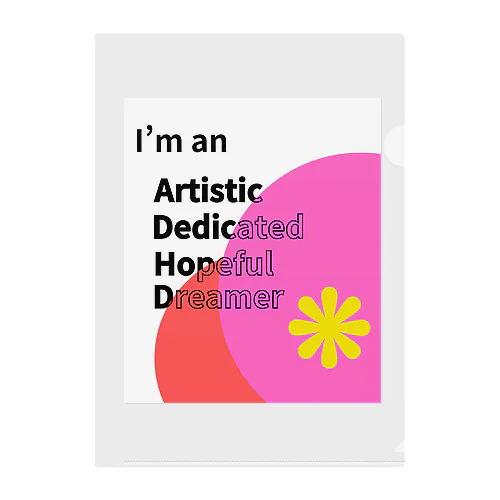 ADHD「Artistic Dedicated Hopeful Dreamer」 - あなたの個性を大切にするアイテム Clear File Folder