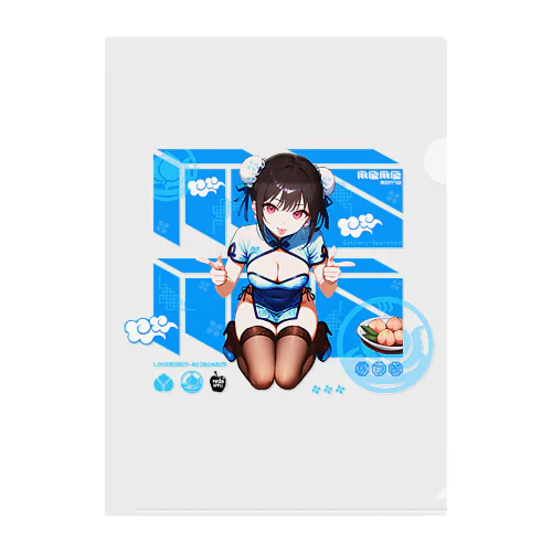 中華桃マン娘 0642 MOMOロゴ 桃饅頭 Clear File Folder