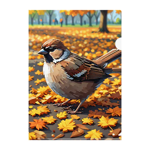 ドット絵のスズメ Clear File Folder