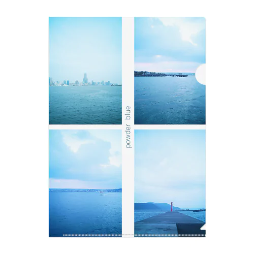 powder blue-sea Clear File Folder