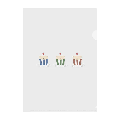 3匹のくまかっぷけーき Clear File Folder