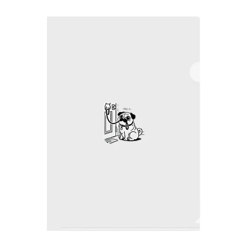 お散歩パグ Clear File Folder