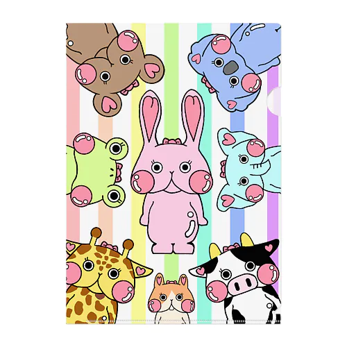 ぷにうさ大集合　クリアファイル Clear File Folder