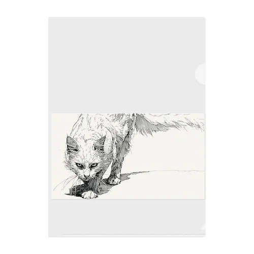威嚇白猫 Clear File Folder
