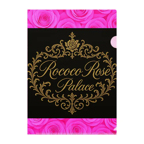 ショッキングピンク💖ロココローズパレス🌹✨️ Clear File Folder