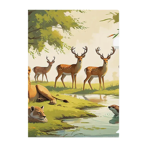 くつろぐどうぶつ達 Clear File Folder