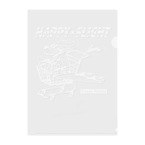 happy dog -happy flight- (white ink) クリアファイル