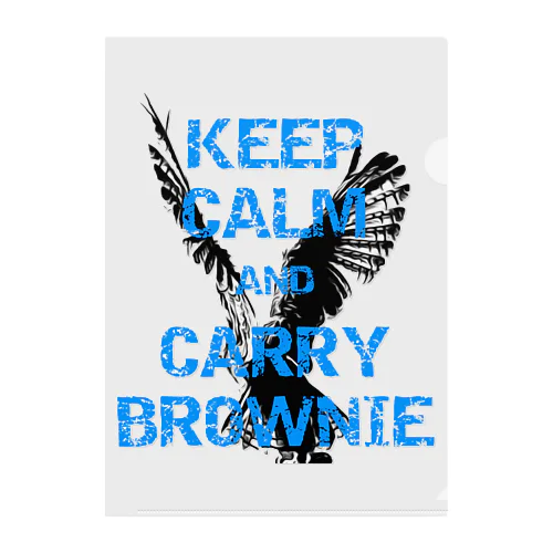 KEEP CALM AND CARRY BROWNIE Clear File Folder