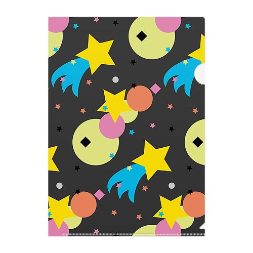 colorful shooting star_Charcoal gray Clear File Folder