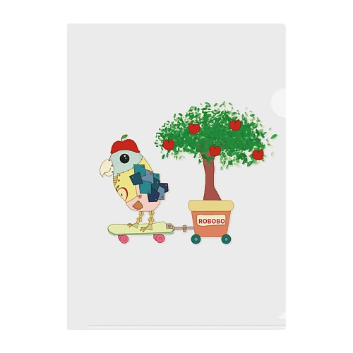 ROBOBOロボボ りんご屋さん Clear File Folder
