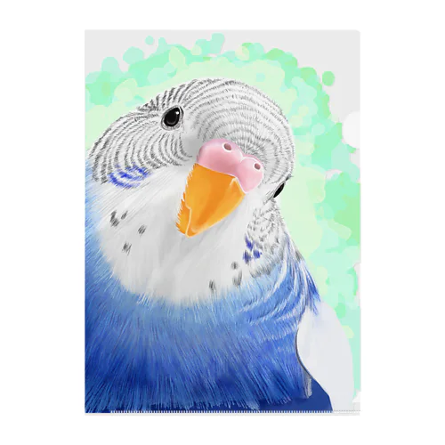 セキセイインコ　オパーリン大【まめるりはことり】 Clear File Folder