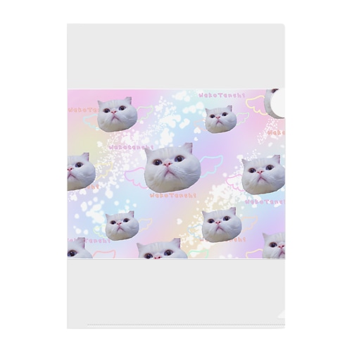 夢カワイイねこ天使（大群） Clear File Folder