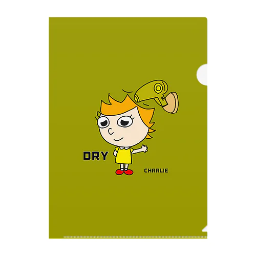 dry Charlie カーキ Clear File Folder