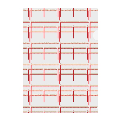 赤鉛筆ボーダー Clear File Folder