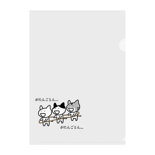 電車ねこ Clear File Folder