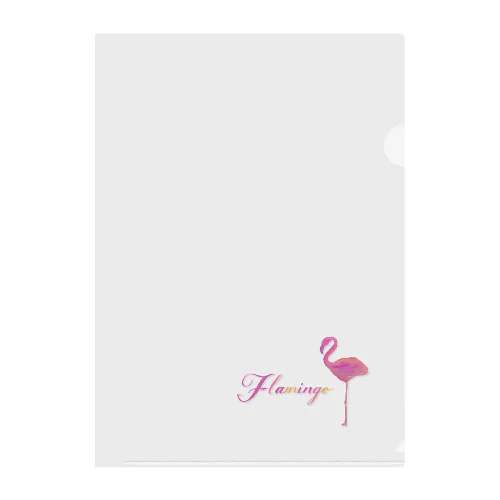 フラミンゴ  Flamingo Clear File Folder