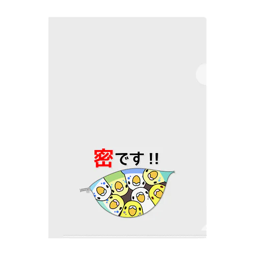 密です！セキセイインコさん【まめるりはことり】 Clear File Folder