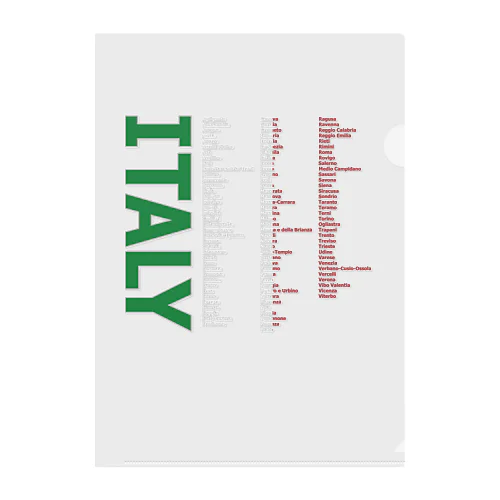 ITALY Clear File Folder