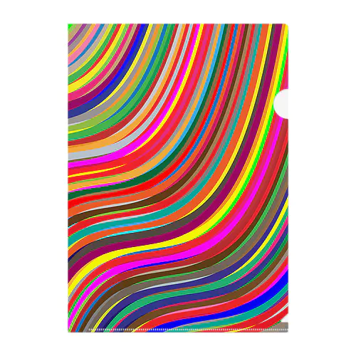 Rainbow-Stripe  Clear File Folder