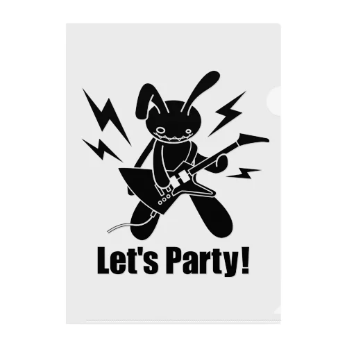  Let's party! （ブラックプリント） クリアファイル