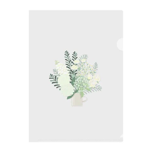 white flower bouquet  Clear File Folder