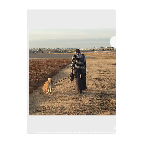 Old man & dog クリアファイル