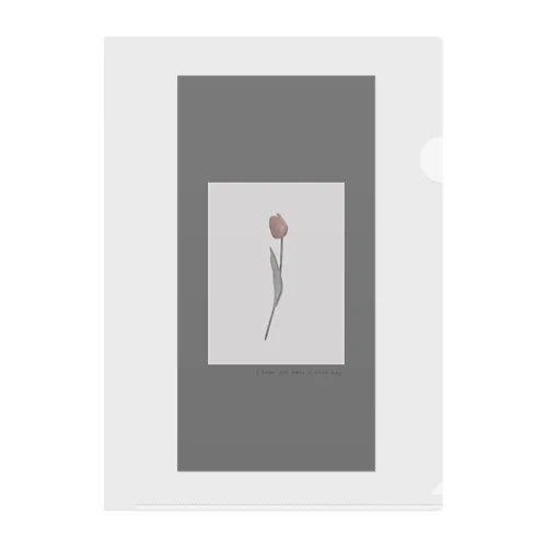 tulip gray Clear File Folder