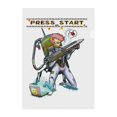 “PRESS START” 2-#1 Clear File Folder