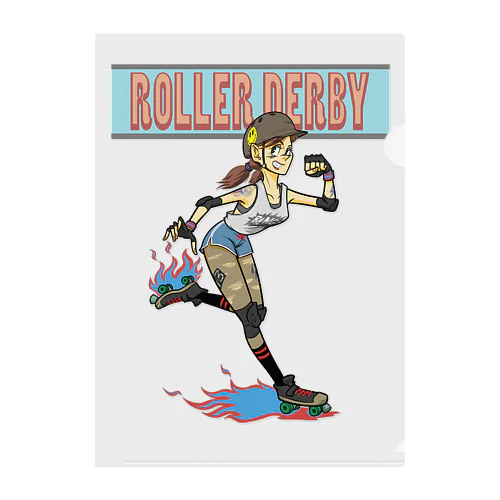 "ROLLER DERBY" Clear File Folder