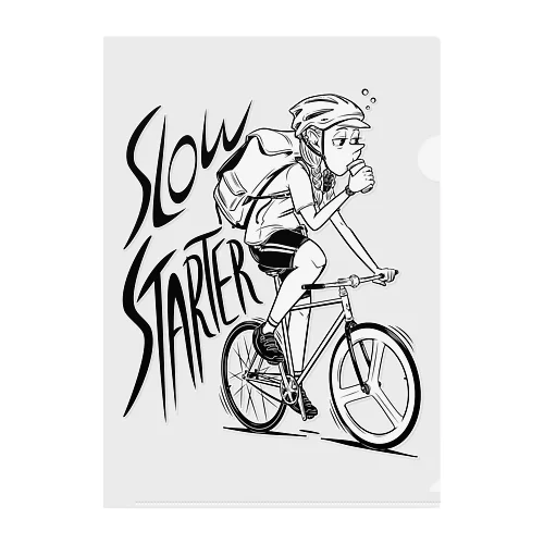 "SLOW STARTER" Clear File Folder