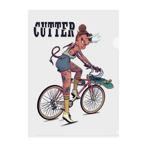 "CUTTER" Clear File Folder