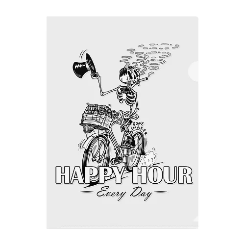 "HAPPY HOUR"(B&W) #1 Clear File Folder