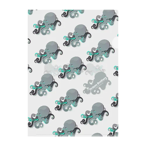 Octopus Brothers【ブルー】 Clear File Folder