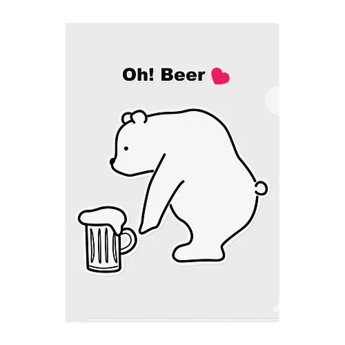 Beerを拾ったBear クリアファイル