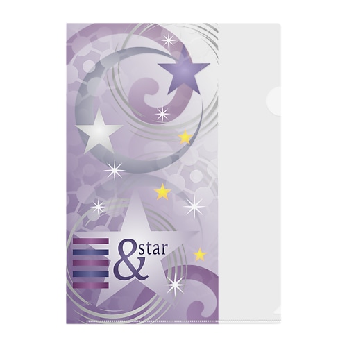 星　＆star シルバー ラベンダー Clear File Folder