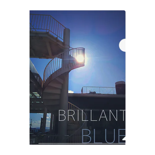 BRILLANT BLUE Clear File Folder