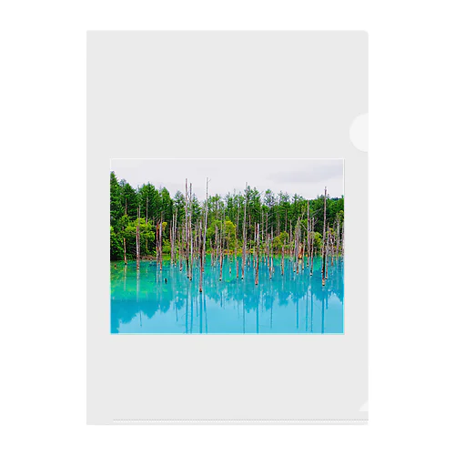 北海道　美瑛　青い池 クリアファイル