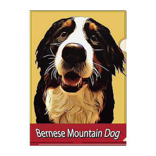 バーニーズマウンテンドッグ／Bernese Mountain Dog／イエロー／Yellow／001-02／クリアファイル Clear File Folder